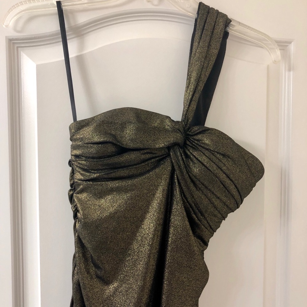 Black and gold shimmer Cache dress
